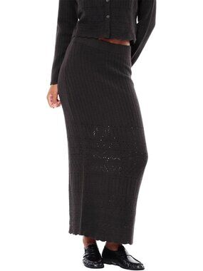Cozy 100% Wool Knitted Bodycon Midi Sweater Skirt for Fall & Winter Fashion